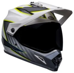 Bell Helmets Bell MX-9 Adventure Mips Dalton Helmet -Motorcycle Accessories Store bell mx9 adventure mips dalton helmet white grey hi viz yellow 2