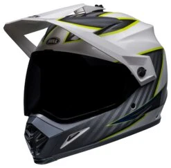 Bell Helmets Bell MX-9 Adventure Mips Dalton Helmet -Motorcycle Accessories Store bell mx9 adventure mips dalton helmet white grey hi viz yellow