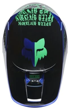 Fox Racing V1 Peril Helmet -Motorcycle Accessories Store fox racing v1 peril helmet blue 4