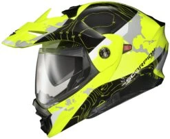 Scorpion EXO-AT960 Topographic Helmet -Motorcycle Accessories Store scorpion exoat960 topographic helmet black hi viz yellow